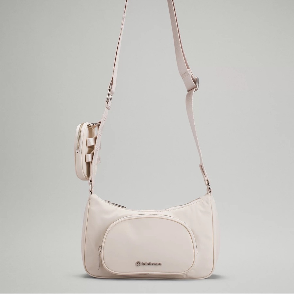 white opal lululemon crossbody w nano pouch. brand new & sold out everywhere